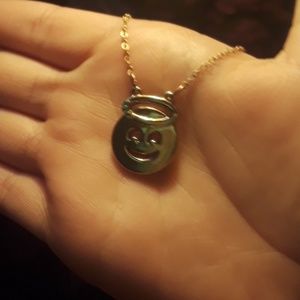 Full gold halo necklace